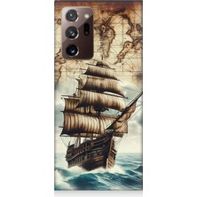 Samsung Galaxy Note 20 Ultra Uyumlu Haritada Yelkenli Macera  Desenli Silikon Kılıf