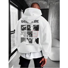 Unisex Places Baskılı Oversize Pamuklu Sweatshirt