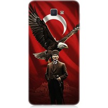 Teknomeg Samsung Galaxy J7 Prime Uyumlu Kartallı Bayrak ve Atatürk  Desenli Silikon Kılıf