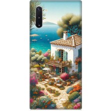 Teknomeg Samsung Galaxy Note 10 Uyumlu Kıyıda Renkli Bahçe Beyaz Ev  Desenli Silikon Kılıf