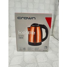 Crown CRW-7202 Renkli Paslanmaz Çelik Su Isıtıcısı 1.8 L – 1500 W, Otomatik Kapanma, 360° Taban