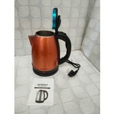 Crown CRW-7202 Renkli Paslanmaz Çelik Su Isıtıcısı 1.8 L – 1500 W, Otomatik Kapanma, 360° Taban