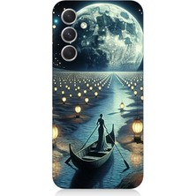 Teknomeg Samsung Galaxy A05S Uyumlu Ay Işığında Sandal Yolculuk  Desenli Silikon Kılıf