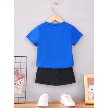 Calp Teks Fermuar Ayı Basklı Şort/t-Shirt Alt-Üst Yazlık Çocuk Takım