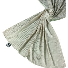 Ipeksi Dokulu Jakarlı Zikzak Desenli Şal 75X190 cm