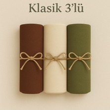 Penye Pamuksu Şal Klasik 3 Lü Set