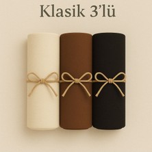 Penye Pamuksu Şal Klasik 3 Lü Set
