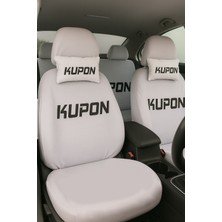 Kırmızı Kupon Yazılı Servis Kılıfı 8parça Set 2xboyun Yastığı Emniyet Kemer Pedi ve Ön Arka Koltuk Seti