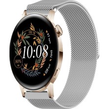 Tagomoon Huawei Watch Gt3 42MM Uyumlu Kordon Hasır Metal Örgü Mıknatıslı Milano Kayış