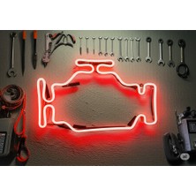 Alimila 3D LED Neon Motor Arıza Işığı Şeklinde Duvar Dekoru – Otomotiv Temalı Aydınlatma