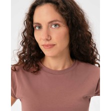 Gül Kurusu Basic Half Crop T-Shirt