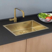 DYS-NOX Petek Dokulu Gold Nano Kaplama Paslanmaz Çelik Evye
