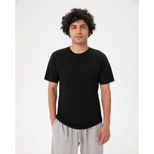 Siyah Erkek Viskoz T-Shirt