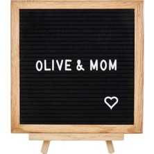 Olive & Mom Design Harfli Ahşap Yazı Panosu - siyah - Letter Board
