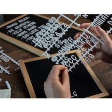Olive & Mom Design Harfli Ahşap Yazı Panosu - siyah - Letter Board