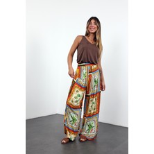 Sarı Desenli Dökümlü Pantolon 29670