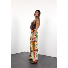 Sarı Desenli Dökümlü Pantolon 29670