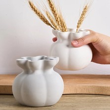 Dalga Formlu El Yapımı Taş Tozu Vazo