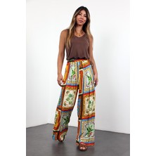Sarı Desenli Dökümlü Pantolon 29670