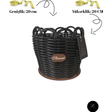 20 cm Premium Siyah Renk Saksılık