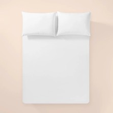 %100 Pamuk Percale Lastikli Çarşaf  180X200 cm Beyaz - Pure Serisi