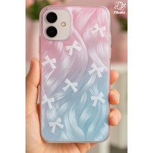 Fibaks Apple iPhone 16 Plus Kılıf Parlak Fiyonk Desenli Darbe Emici Kamera Korumalı Renkli Silikon Kapak