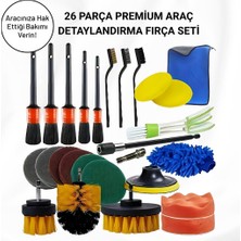 Polham Premium 26 Parça Ful+Ful Profesyonel Araç Detaylı Temizlik Seti, Matkap Uçlu Ultra Sağlam Tam Set