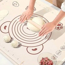 Kalın Silikon Ayıcıklı Hamur Açma Matı Yıkanabilir 50X70