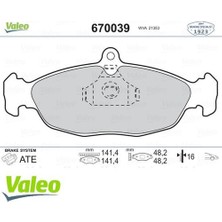 Valeo 670039 Ön Balata Astra F-Corsa A B -Vectra A -Tıgra-(94-00) Combo 1.4-1.6i-1.7 D (92-00)
