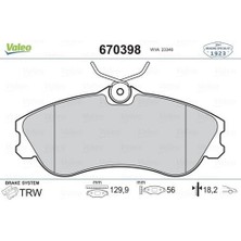 Valeo 670398 Ön Balata Xsara Pıcasso (N68) 1.6 1.6hdi 1.8 16V 2.0