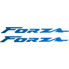 Honda Forza 2018 - 2025 Uyumlu Sele Altı Metal Yazı Seti Mavi