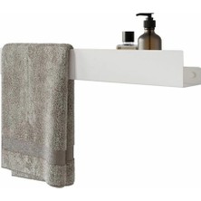 Loya Paslanmaz Metal Banyo Şampuan Raf Ünitesi Havlu Askılı