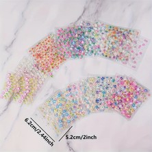 10 Sayfa 505+ Adet Tırnak Sticker Protez Tırnak Kalıcı Oje Süsleme, Nail Art Sticker
