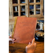 Victoria's Journals Vegan Deri Spiralli Akademik AJANDA-2025–26 | 17X23 Cm.| Ayraçlı| Premium Sert Kapak |spiced Caramel