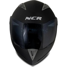 Çene Açılır Mat Kask Siyah Vizörlü Ece Belgeli