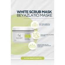 Alvori White Scrub Mask, Beyazlatıcı Peeling Maske, Cildin Ton Eşitsizliğini , Ciltteki Sebumu ve Kiri Temizler,  Daha Parlak ve Pürüzsüz Görünüm Sağlar (150 Ml)