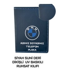 Tay Promosyon Bmw Logolu Suni Deri Kişiye Özel Isimli Ruhsat Kabı