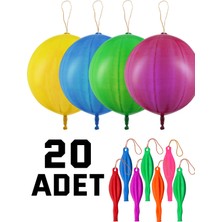 Nistabolje 20 Adet Lastikli Zıpzıp Balon Ipli Punch Panç Büyük Balon
