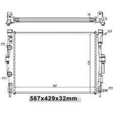Mga 80133  Su Radyatörü Megane Iı 02- 1.5 Dcı 1.4 16V 1.6 16V 1.9 Dcı 2.0 16V Scenic Iı 03- mt Bva Brazıng