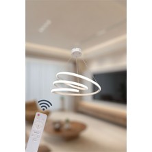Modern Beyaz Space Model 3 Renk (Beyaz&sarı&günışığı) Kumandalı LED Avize