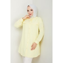 Kadın Yaka Detaylı Fırfırlı Robalı Gömlek -PMK429