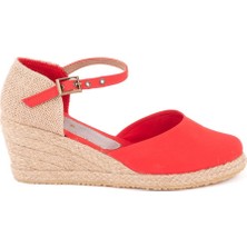 Gerçek Elişi Hasır Dolgu Topuk Keten Hasır Kadın Espadril Handmade