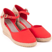 Gerçek Elişi Hasır Dolgu Topuk Keten Hasır Kadın Espadril Handmade
