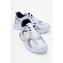 Kadın Anorak Yüksek Taban Spor Ayakkabı Beyaz Laci