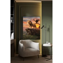 Kral Aslan ve Sağ Kolu Kartalkanvas Tablo Ev Duvar Salon Ofis Dükkan Hediyelik Dekarasyon Süsü