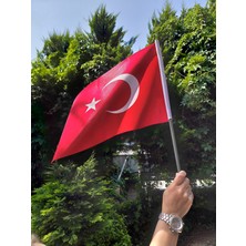 Vintessy 30x45 cm Sopalı Miting Türk Bayrağı – 120 g/m² | Raşel Kumaş, Pigment Baskı, Dış Mekan Uyumlu, Ekonomik ve Dayanıklı