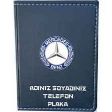 Tay Promosyon Mercedes Benz Logolu Lüx Kaliteli Suni Deri Kişiye Özel Isimli Ruhsat Kabı