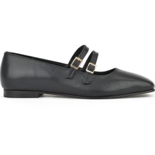 Ziya, Kadın Hakiki Deri Babet 1531054Z3401 Siyah