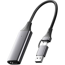 Type C Video Capture Yakalama Kartı Uçlu HDMI To Type-C Pc Bilgisayar Video Yakalama ZR96