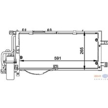 Mahle 8FC351300611 Behr 8FC351300-611 Klima Radyatörü Corsa C 00- 1.7 Dtı Combo 00- 1.7 Dtı Kurutuculu 555X265X16